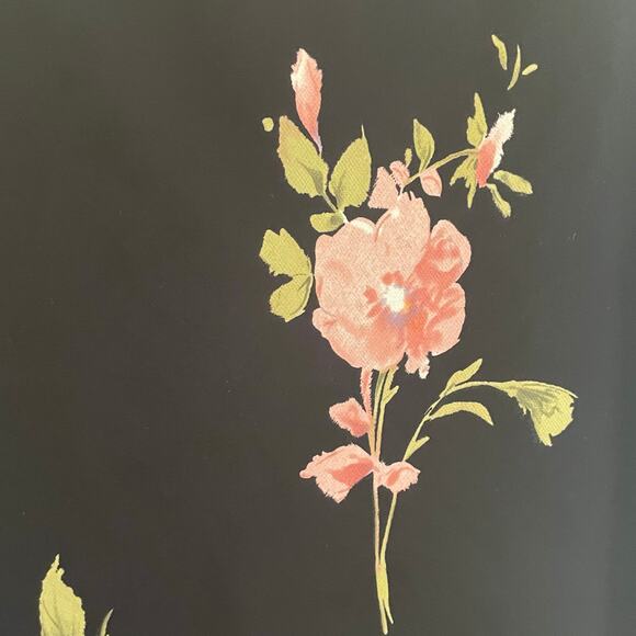 Chaps Dark Floral Chiffon Midi Skirt Flare Size M Pull On Romantic Fairy Grunge - Picture 5 of 7